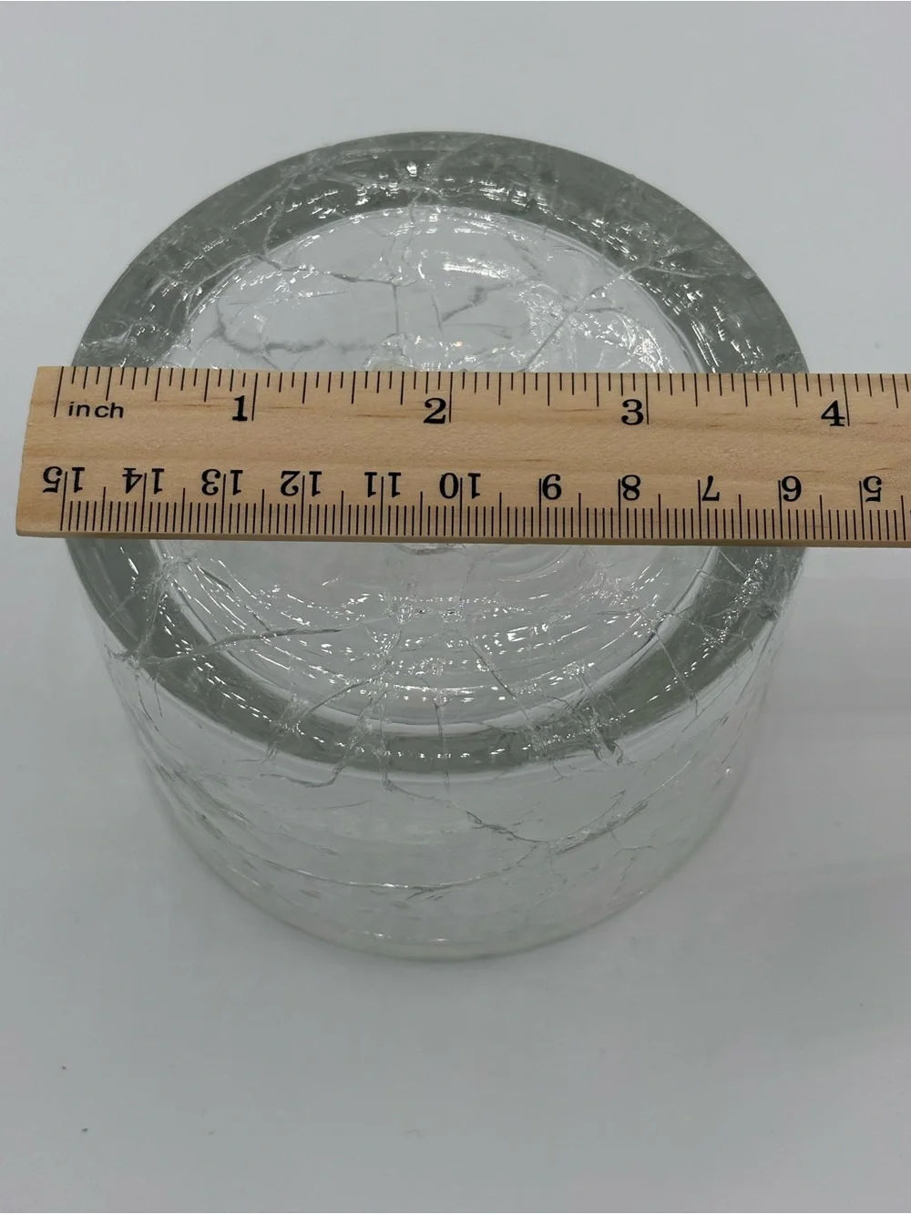 Vintage Blenko Clear Crackle Glass Wine Bottle Coaster Mid Century